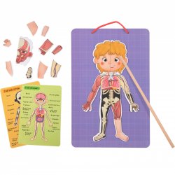 Tooky Toy Drewniane Puzzle Montessori Magnetyczne Nauka Anatomia Człowieka 78el.